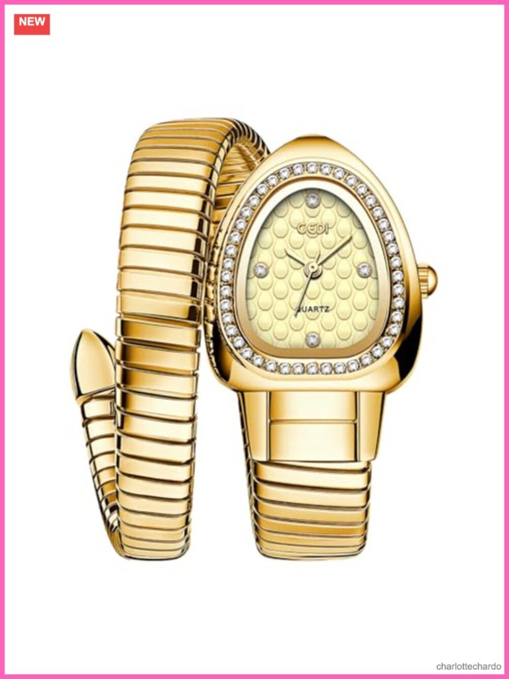 Snake Bracelet Watch for Women Elegant Wrap Around Bangle Wristwatch Quartz